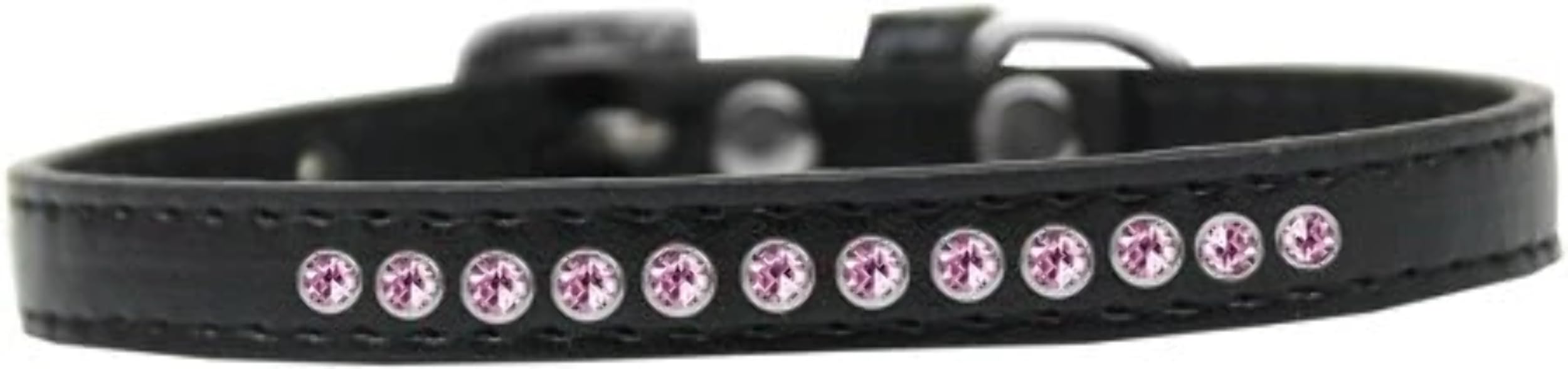 Dog, Puppy & Pet Fashion Collar, &quot;Light Pink Crystal Rimsets&quot; Aqua 16
