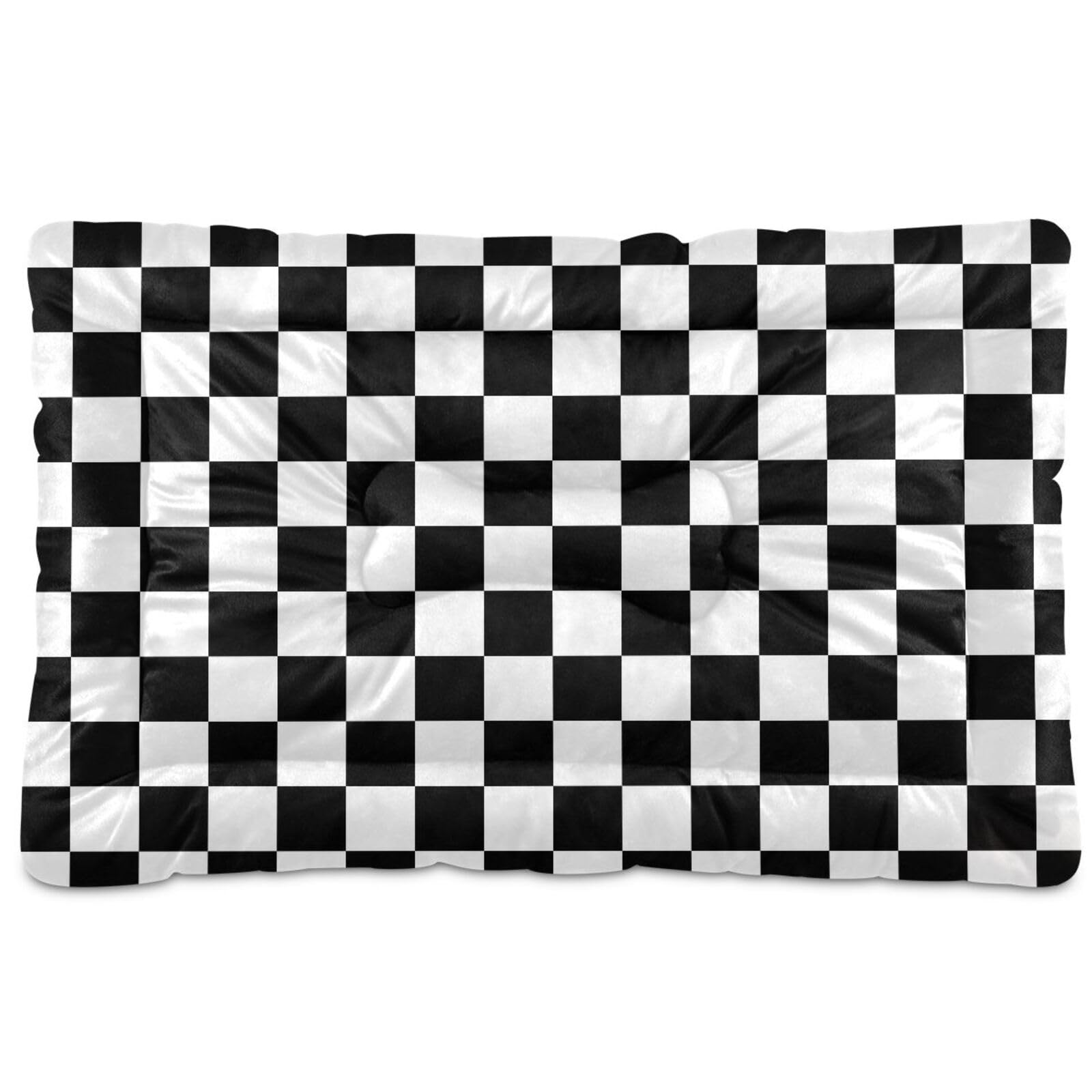 Coikll Checkerboard Pet Bed Pad Soft Dog Bed Mat With Anti-Slip Bottom, Machine Washable Crate Pad Mattress For Dog Sleeping- 36
