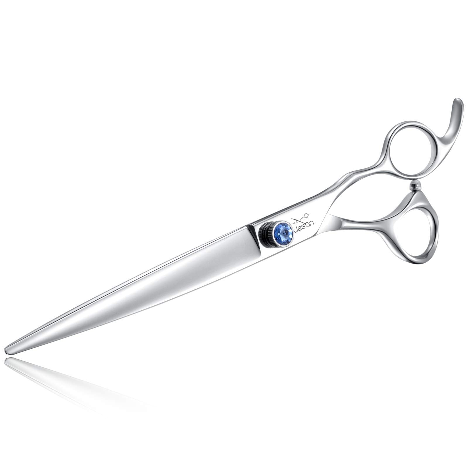 8' Straight Dog Grooming Scissors Long Pets Grooming Shears Premium Cats Trimming Kit With Offset Handle And A Jewelled Screw Sharp Comfortable Durable Light-Weight