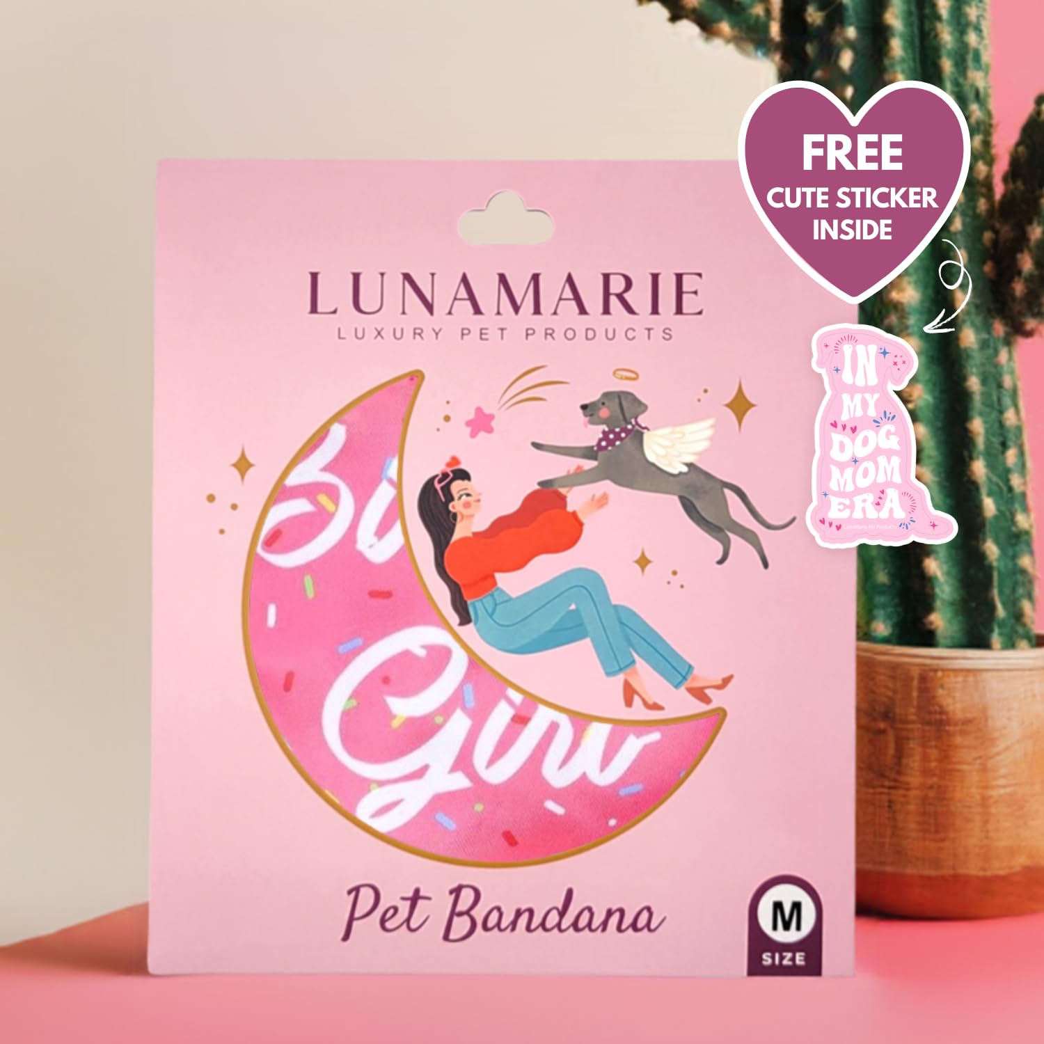 Lunamarie - Luxury Pet Birthday Bandanas -Premium & Silky Poly Fabric | 100% Handmade | Custom Shape Dual Layered (Birthday Girl