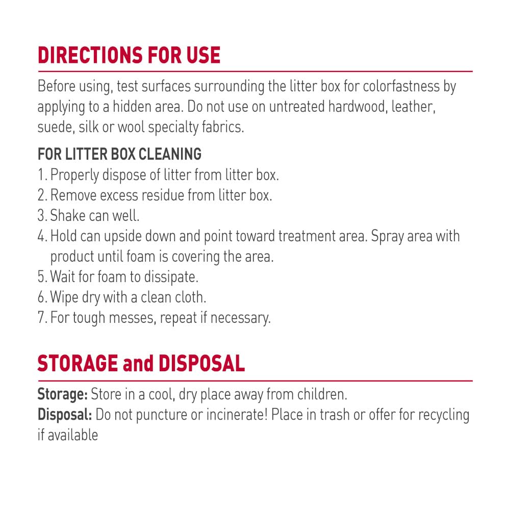 Nature'S Miracle Foam Litter Box Cleaner, Tough On Cat Urine Odors, Enzymatic Formula, 17.5 Oz