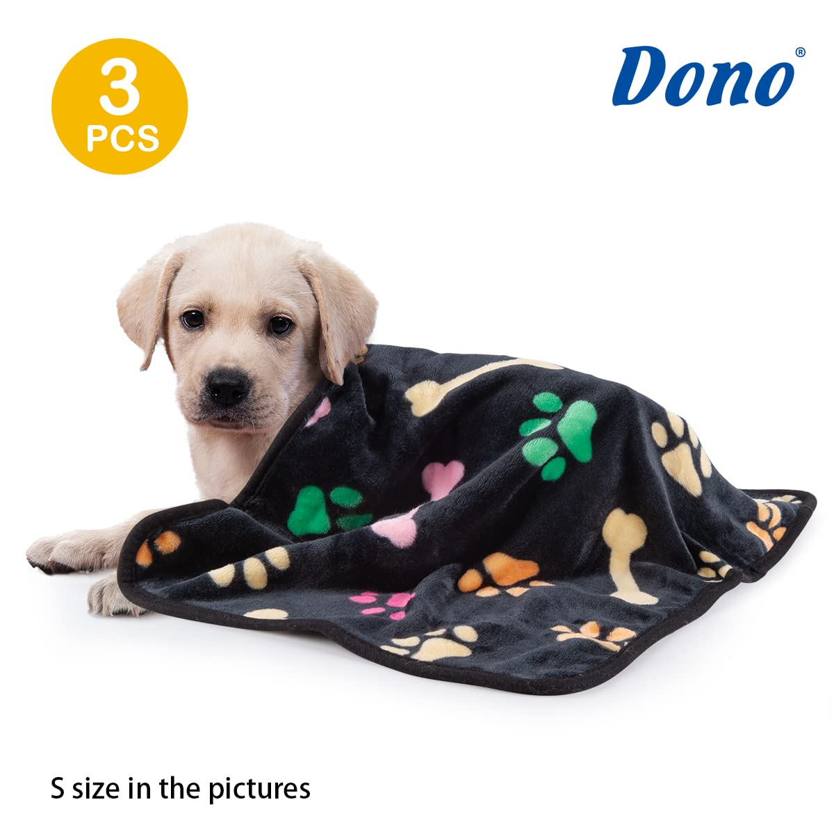 Dono 1 Pack 3 Blankets Soft Fluffy Cute Paw Pattern Fleece Pet Blanket Warm Sleep Mat Cute Print Design Puppy Kitten Blanket Doggy Mat Paw Print For Animals-23 * 16In