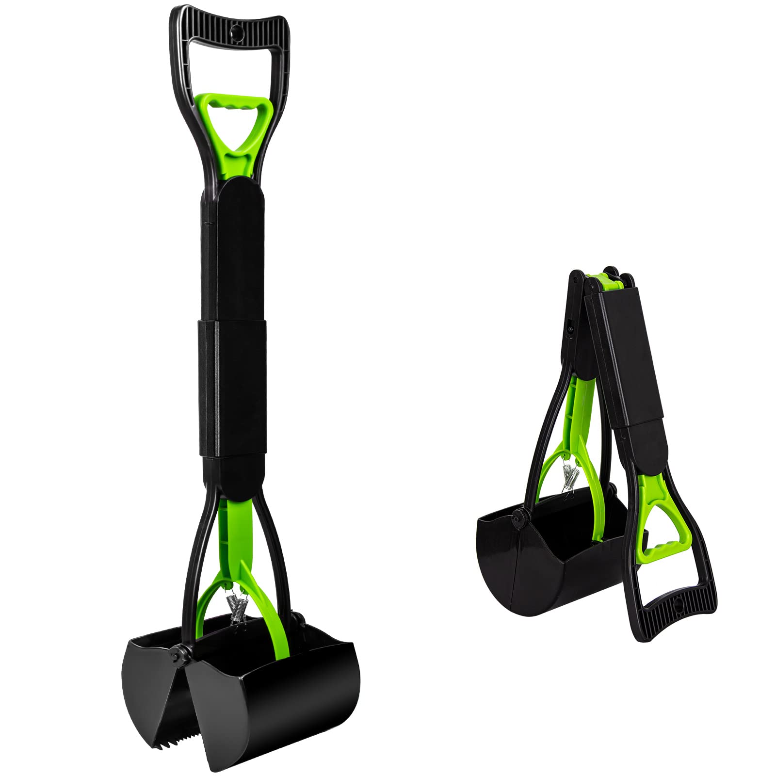 Szhlux 32'' Pooper Scooper, Foldable Dog Pooper Scooper With Unbreakable Material And Durable Spring For Grass And Gravel, Green