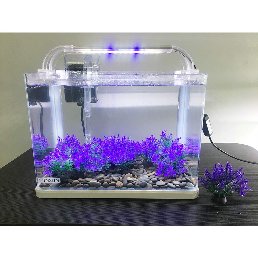 Smoothedo-Pets Aquarium Plants Fish Tank Decorations 20Pcs Small Size/1Inch Tall Plastic Artificial Plant Goldfish Waterscape Fi