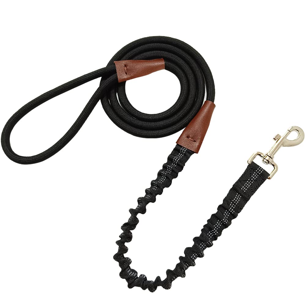 Sepxufore 6 Ft Rope Bungee Dog Leash, No Pull Dog Leash Shock Absorption Outdoor Training Walking Lead For Large And Medium (Bla