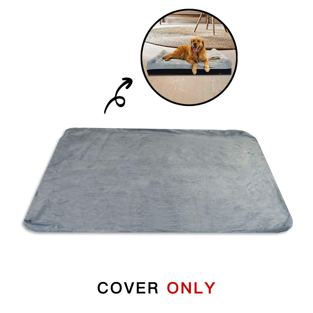 Laifug Extra Large Pet/Dog Bed Removable Washable Cover (Jumbo Replacement Cover (50'X36'X10') Slate Grey)