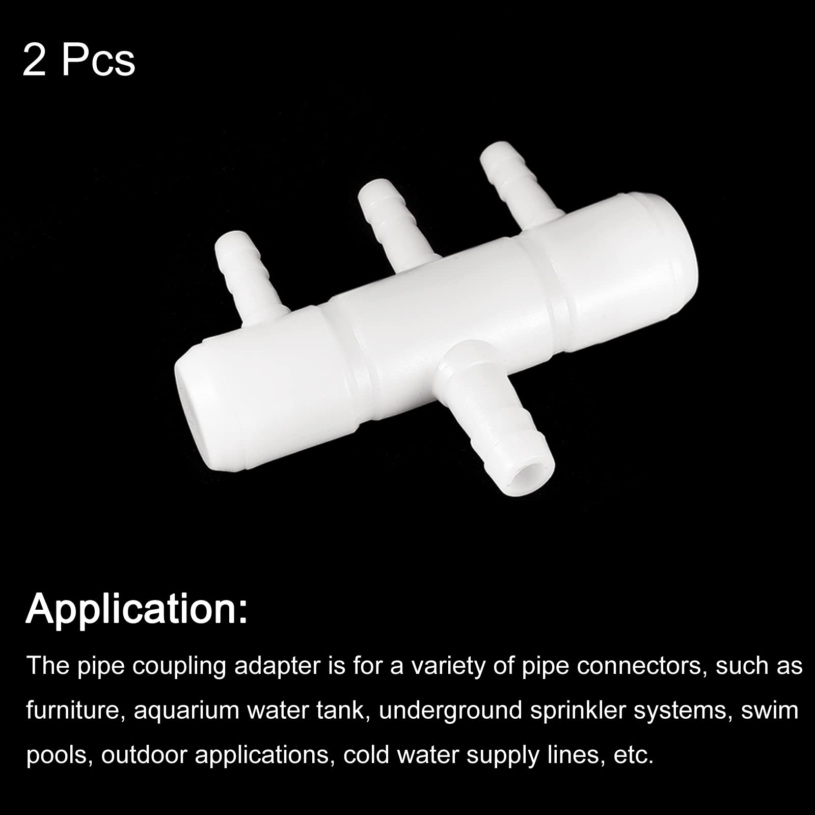 uxcell 2Pcs 8mm to 5.5mm 3 Ways Air Line Tubing Splitter Connector Fish Tank Oxygen Pipe Air Tubing Adapter for Aquarium, White
