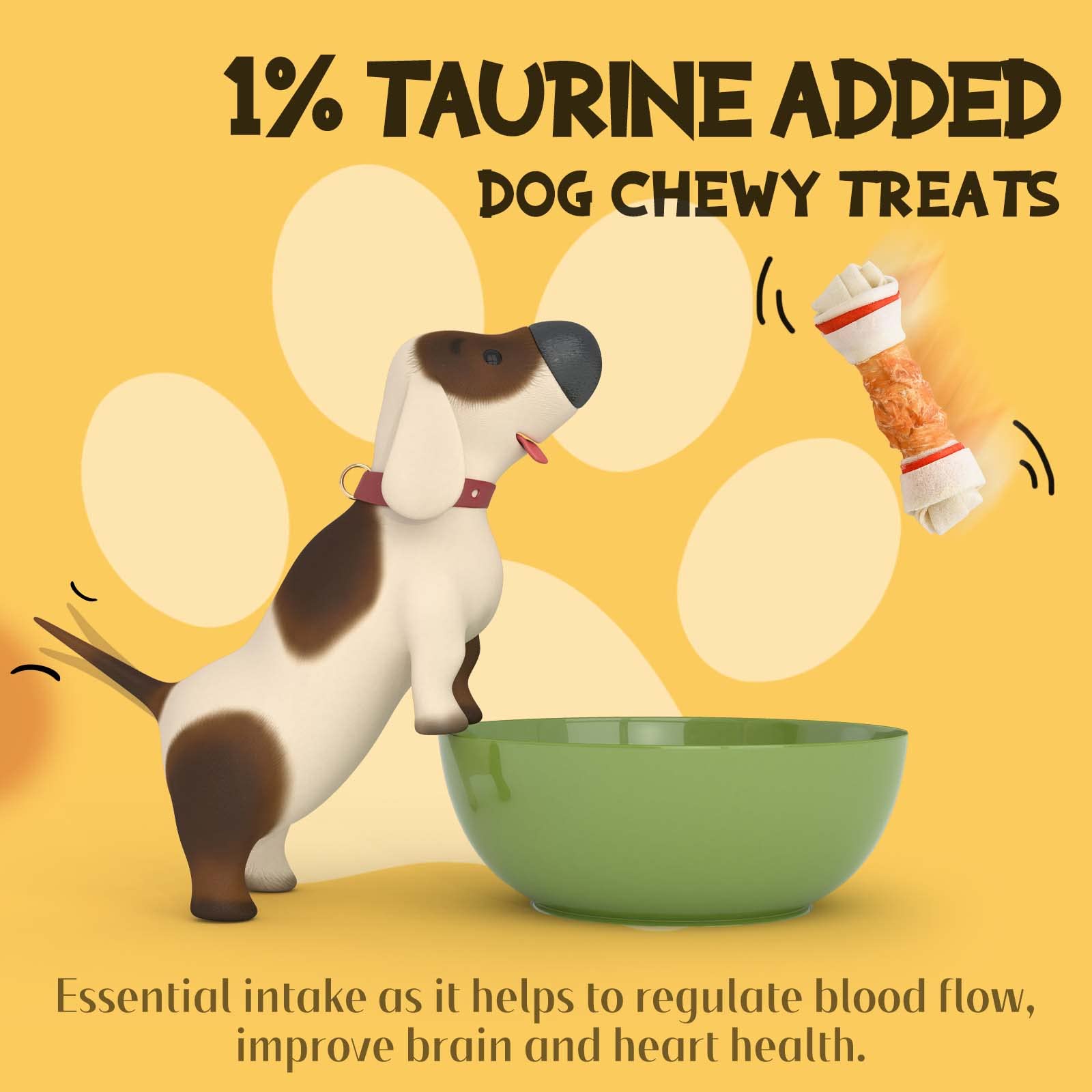 ASMPET Dog Treats Chews, 6.5 Chicken Wrapped Rawhide Knotted Bones Dental Care Chews for Small Medium Large Breeds(Packs of 4)