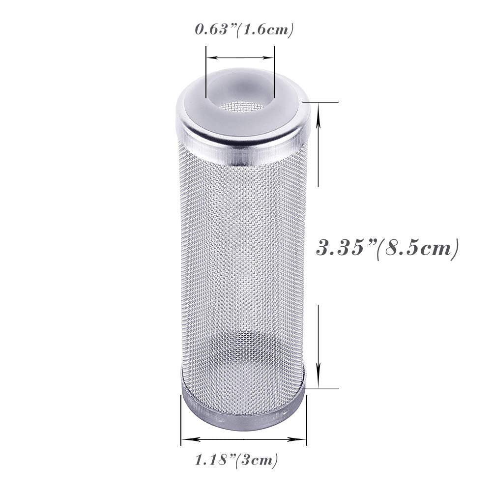 Quickun Stainless Steel Aquarium Flow Fish Filter Guard Net Shrimp Safe Inlet Inflow Protect Basket Mesh Media 16Mm, 2Pcs