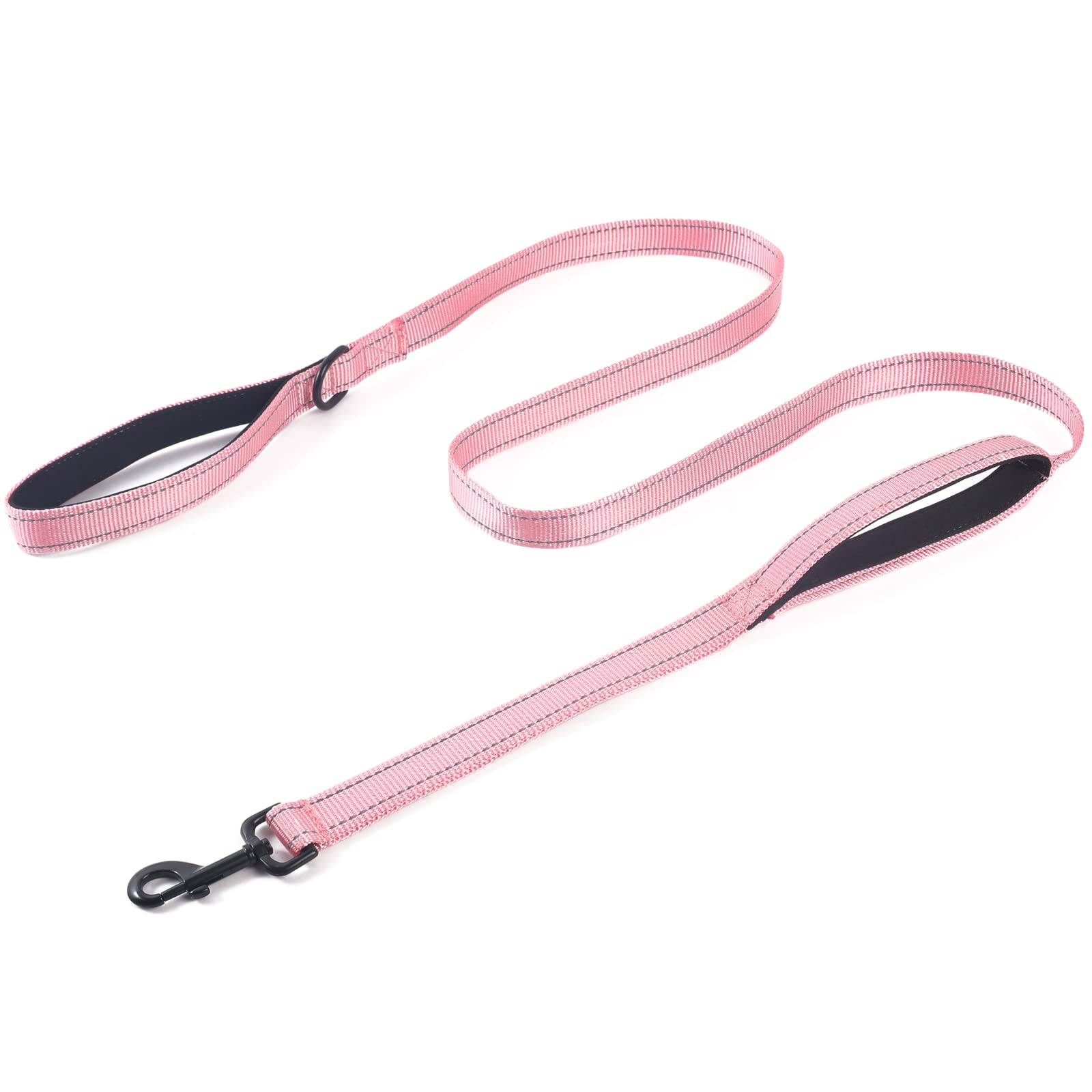 Eco-Clean Dog Leash For Large Dogs, Traffic Padded 2 Handles For Extra Control, 6 Ft Long With Reflective Stitch For Night Walki