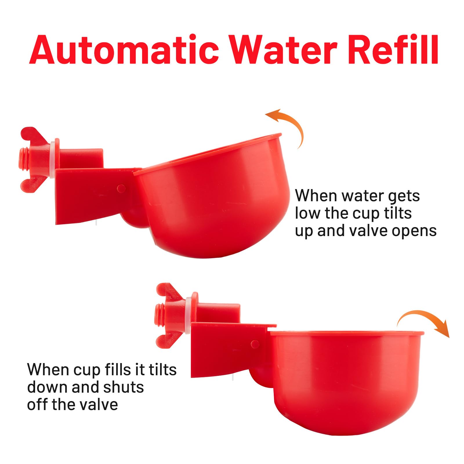 Sykria Chicken Water Cups, Automatic Chicken Waterer Kit For Poultry, 38 Inch Thread Filling Waterer Poultry Drinking Bowl For C