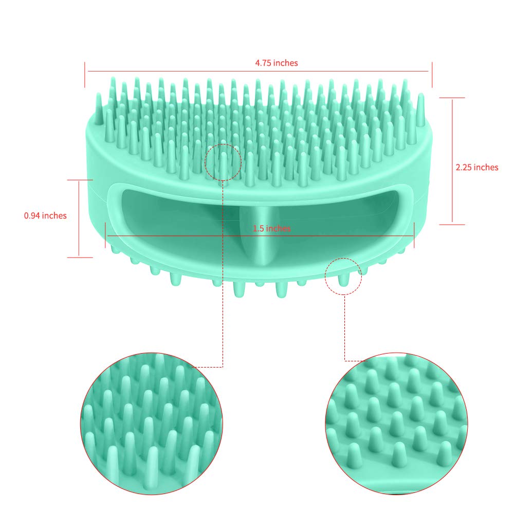 Famobest Dog Brush & Cat Brush, Soft Silicone Dog Grooming Brush, Pet Bath & Massage Brush For Cats And Dogs With Short Or Long Hair, Cat Slicker Shedding Hair Brush For All Pet Sizes Teal