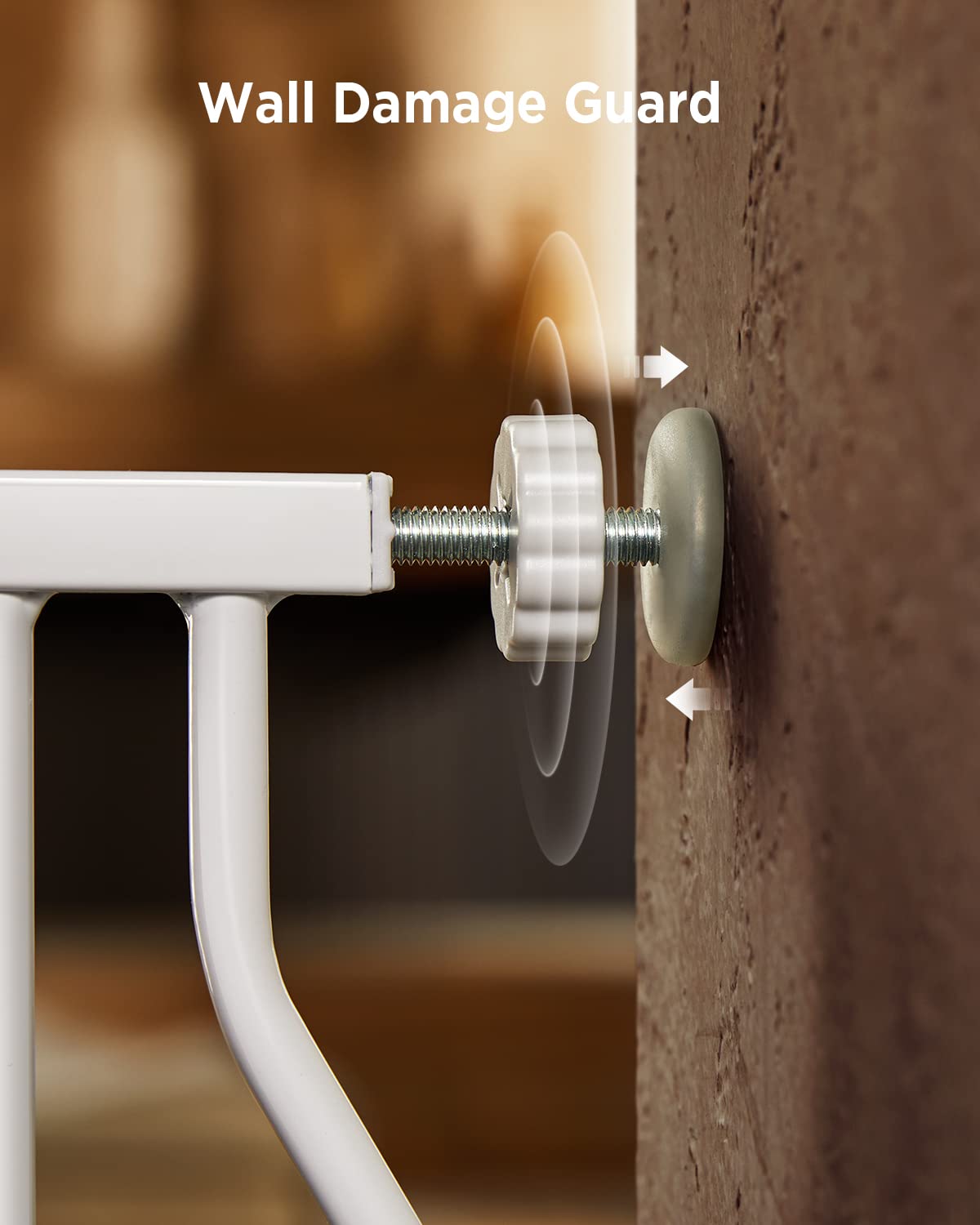 Ciays 29.5?To 41.3?Baby Gate For Stairs Doorways And House, 30?Height Extra Wide Auto-Close Safety Dog Gate For Pets With Secure Alarm, Pressure Mounted, White
