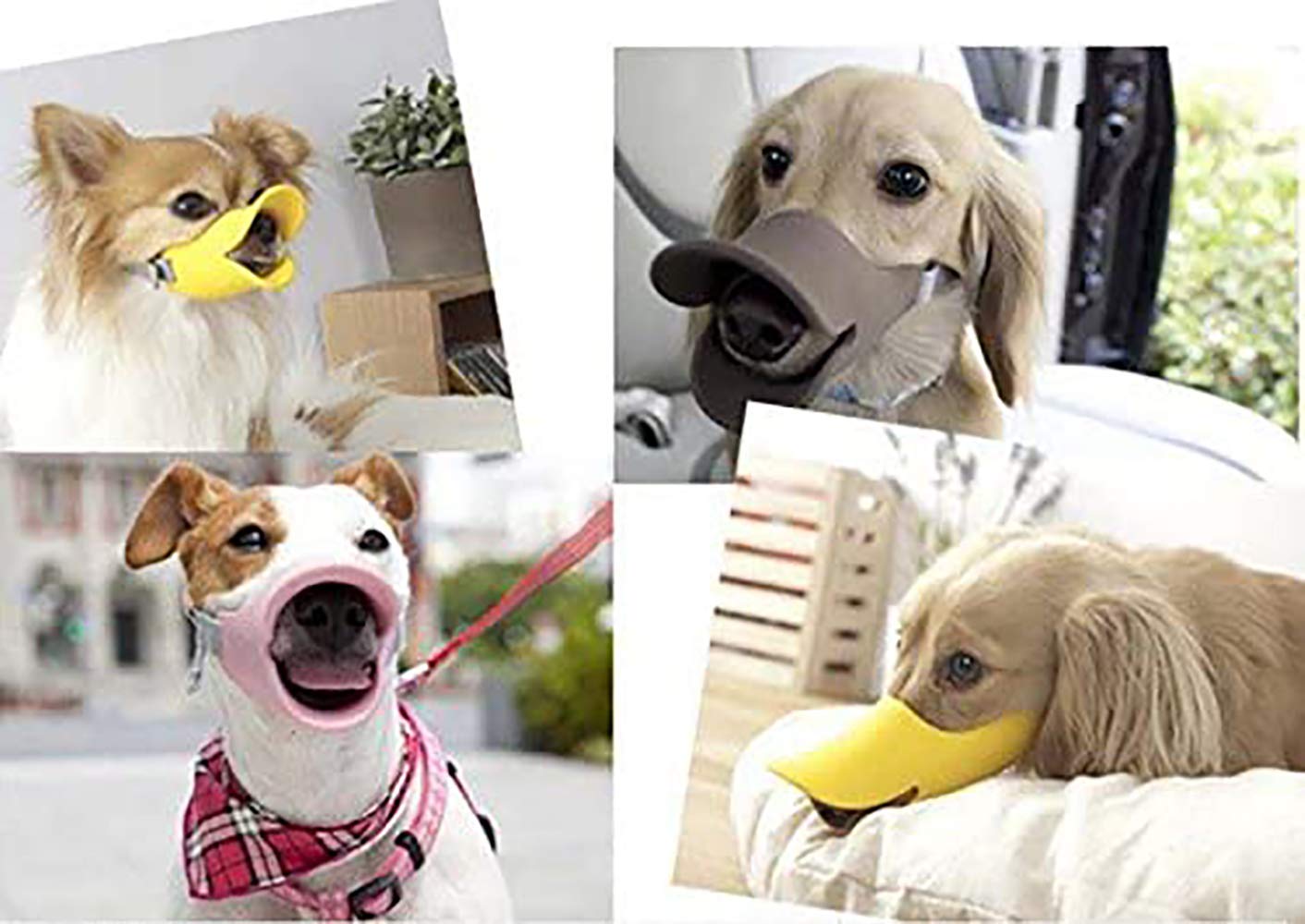 Dog Muzzles Anti Bite Silicone Duck-Bill Duck Mouth Shape Dog Mouth Covers Anti-Called Muzzle for Puppy Dogs