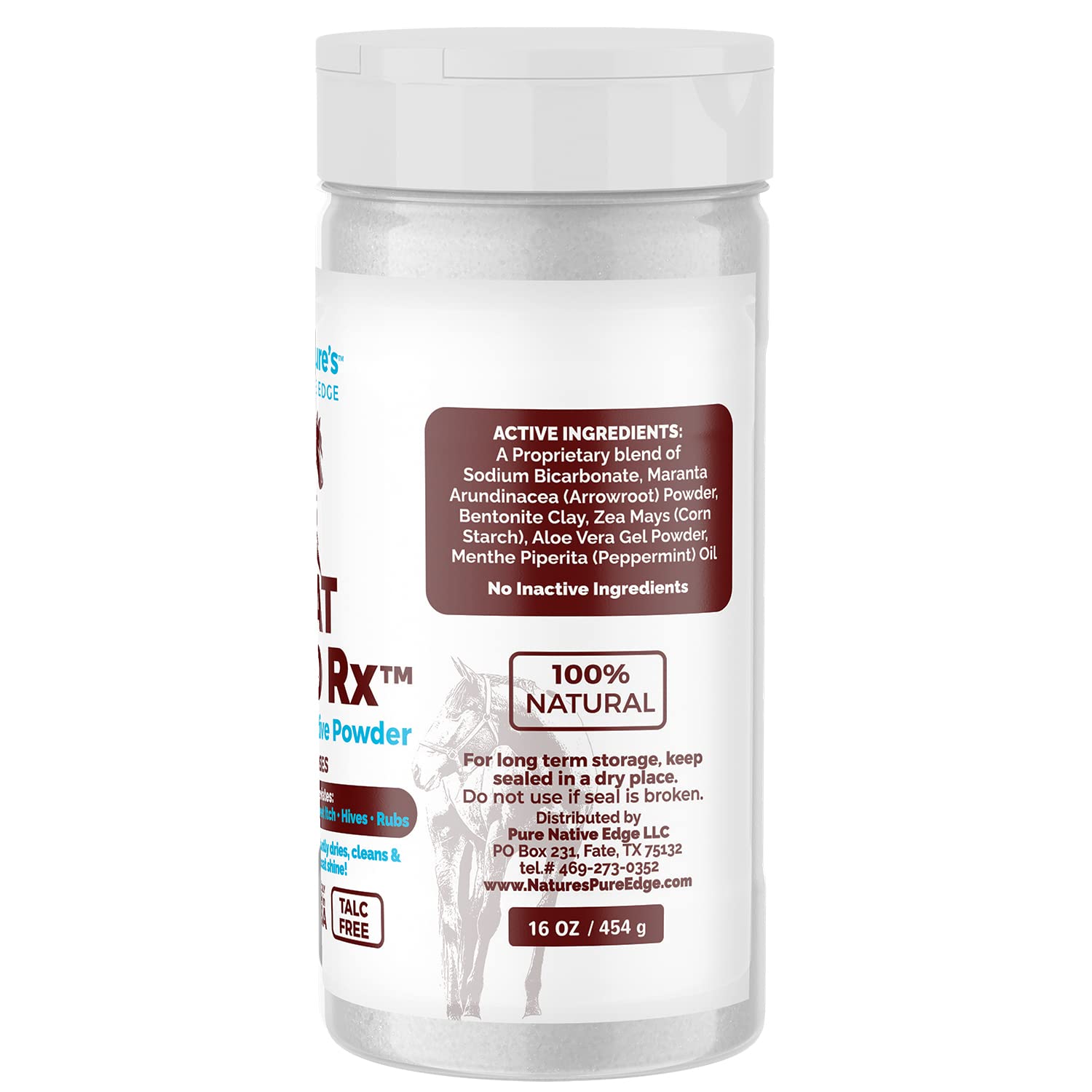 Coat Guard Rx Large 16 Oz. Daily Preventative Powder For Horses - Coat And Skin Treatment & Dry Shampoo For Horses.