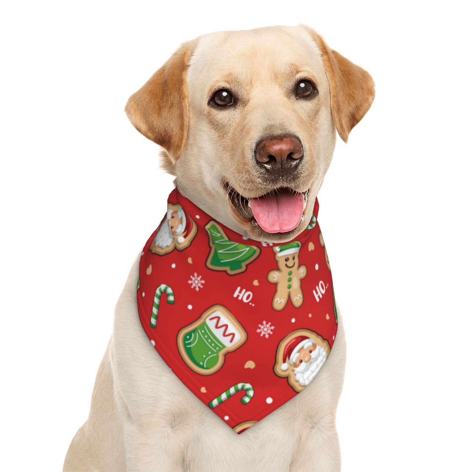Christmas Gingerbread Man Santa Claus Tree Candy Cane Cute Dog Bandana Scarf Triangle Bibs Pet Accessories Cat Kerchief White40 