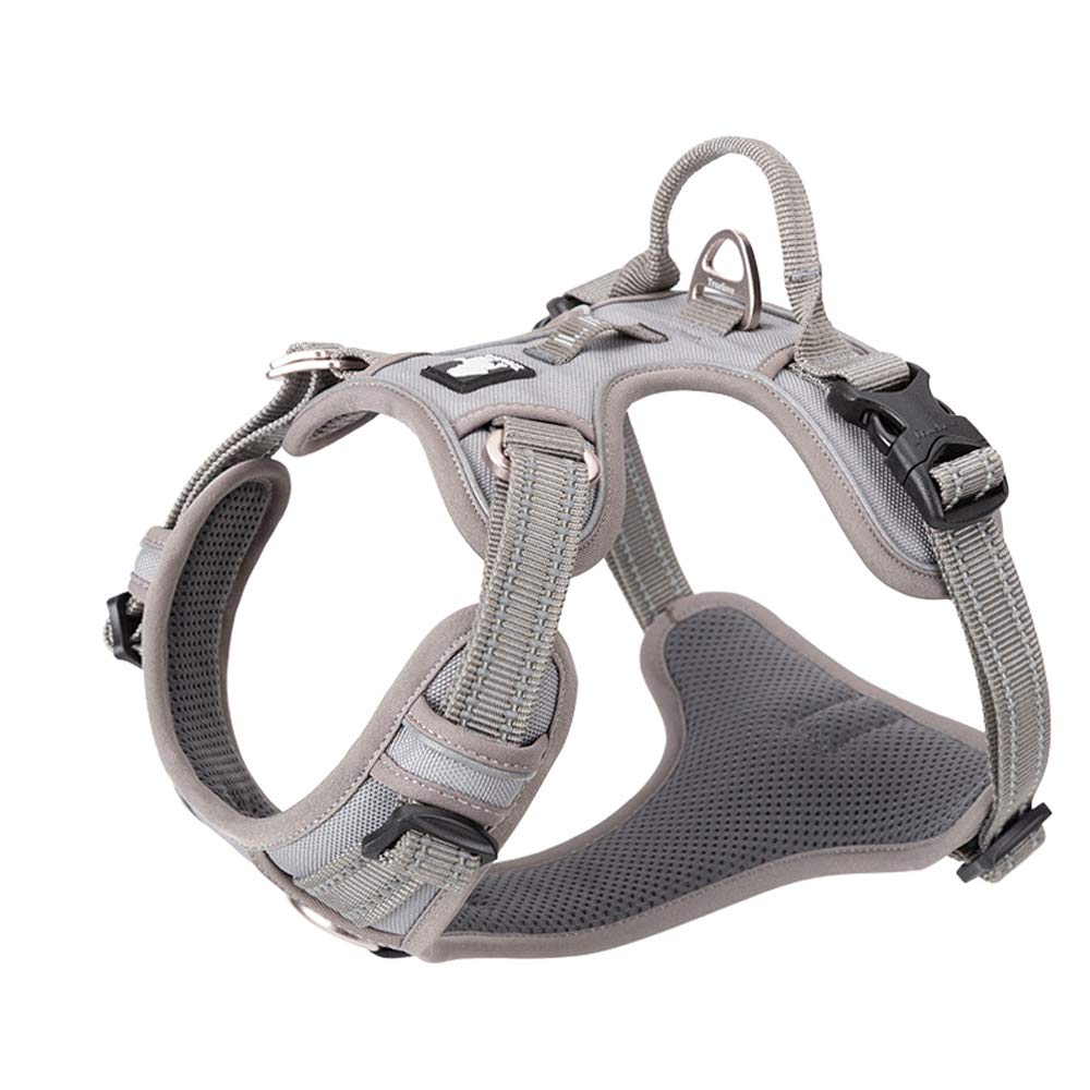 True Love Dog Harness No Pull Nylon Reflective Pet Harness Adjustable Comfortable Control Step-In Brilliant Colors Truelove Tlh56512 Gray