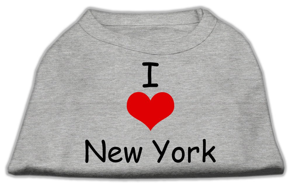 Mirage Pet Products 16-Inch I Love New York Screen Print Shirts for Pets, X-Large, Grey