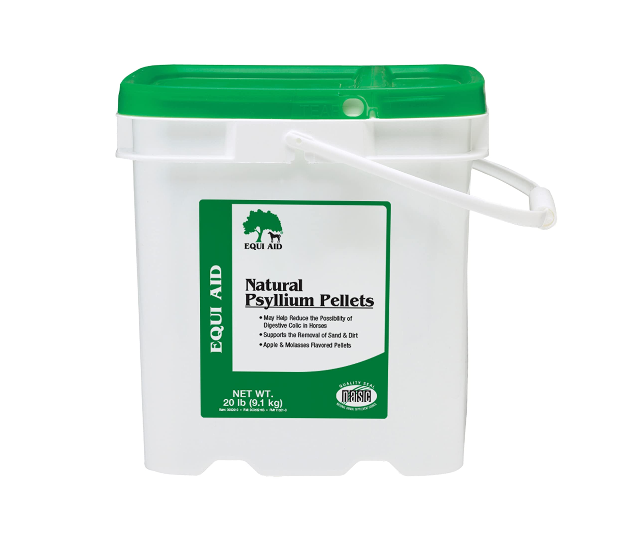 Farnam Equi Aid Natural Horse Psyllium Pellets Supplement, Supports Removal of Sand & Dirt From the Ventral Colon, 20 Pounds, 64