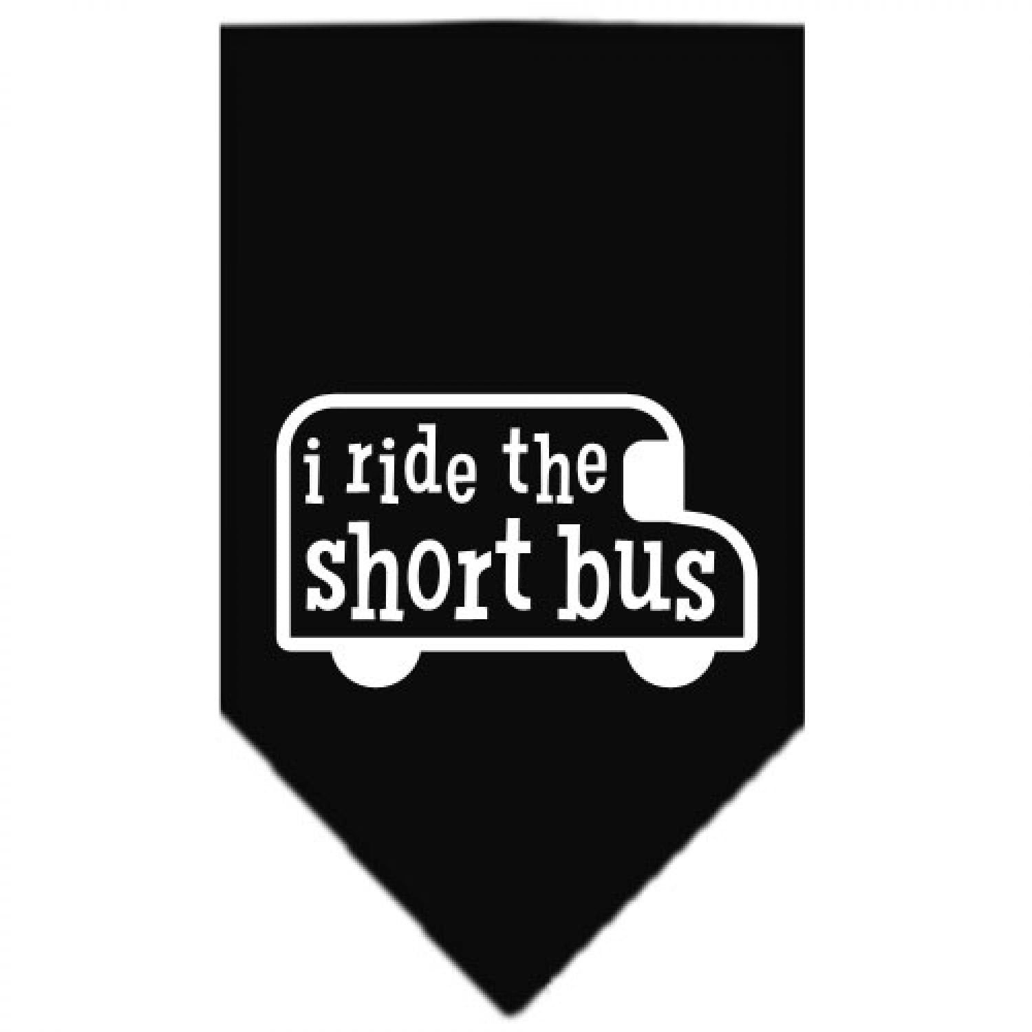 Mirage Pet Products I Ride The Short Bus Screen Print Bandana, Small, Black