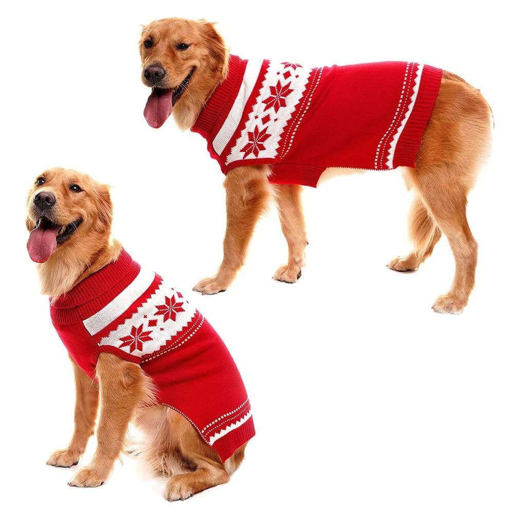 Mihachi Dog Sweater - Winter Coat Apparel Clothes With Colorful Stripes For Cold Weather Medium