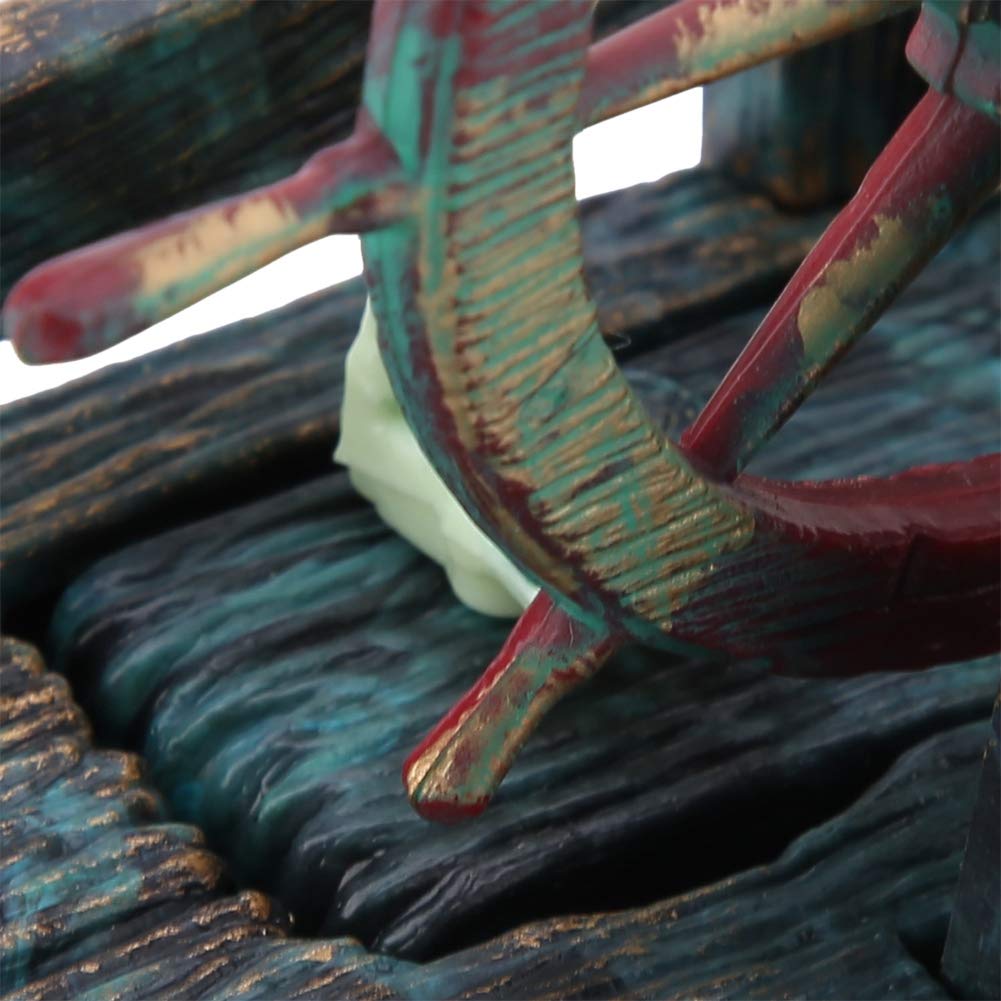 Semme Pirate Fish Tank Decorations, Fish Air Skeleton Chest, Action-Aquarium Ornament, Fish Landscape Decoration Pirate Captain