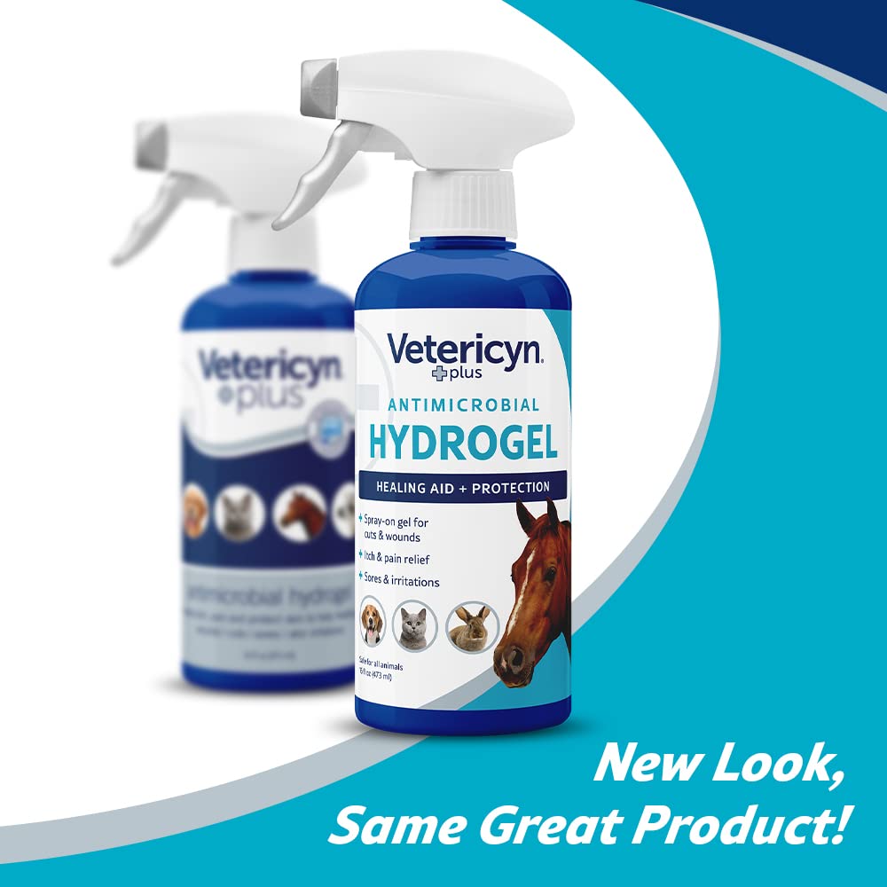 Vetericyn Plus All Animal Wound Care Hydrogel Spray | Healing Aid and Wound Protectant, Sprayable Gel to Relieve Dog, Cat, Horse