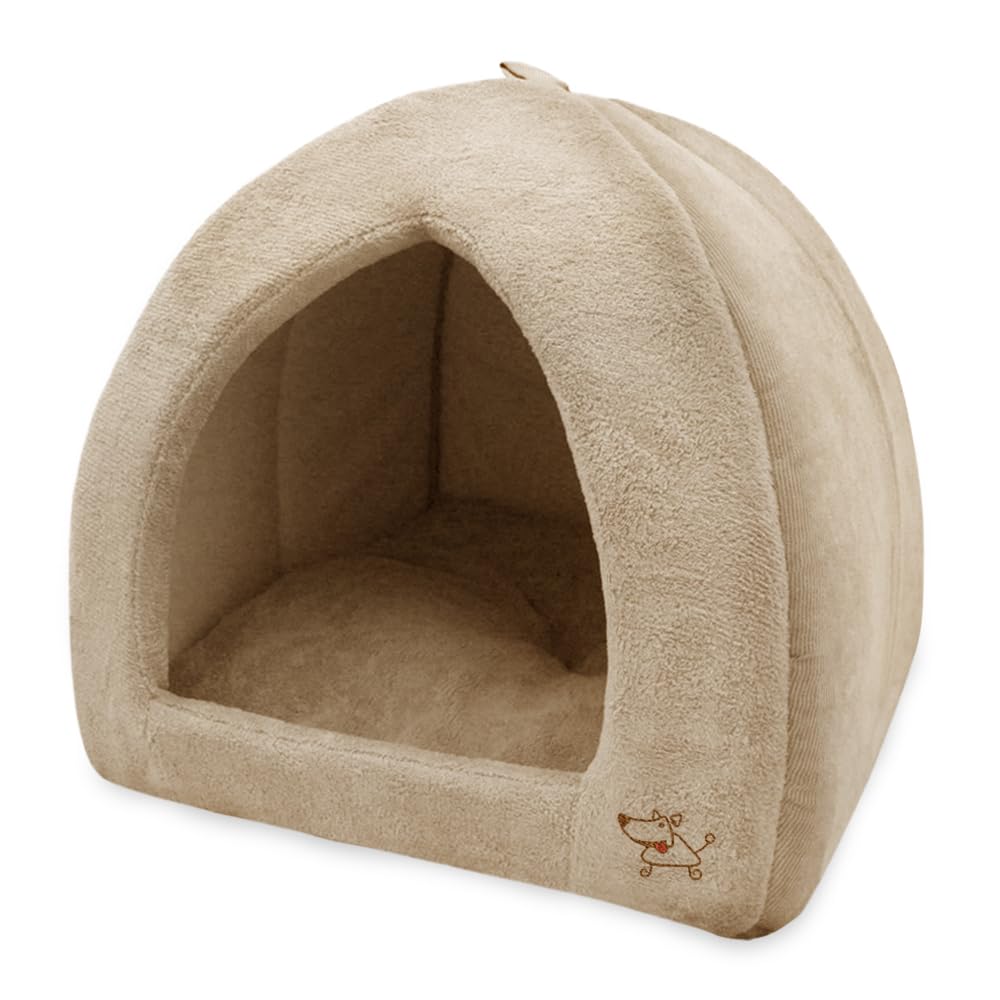 Pet Tent-Soft Bed For Dog And Cat By Best Pet Supplies - Tan, 18'' X 18'' X H:16''