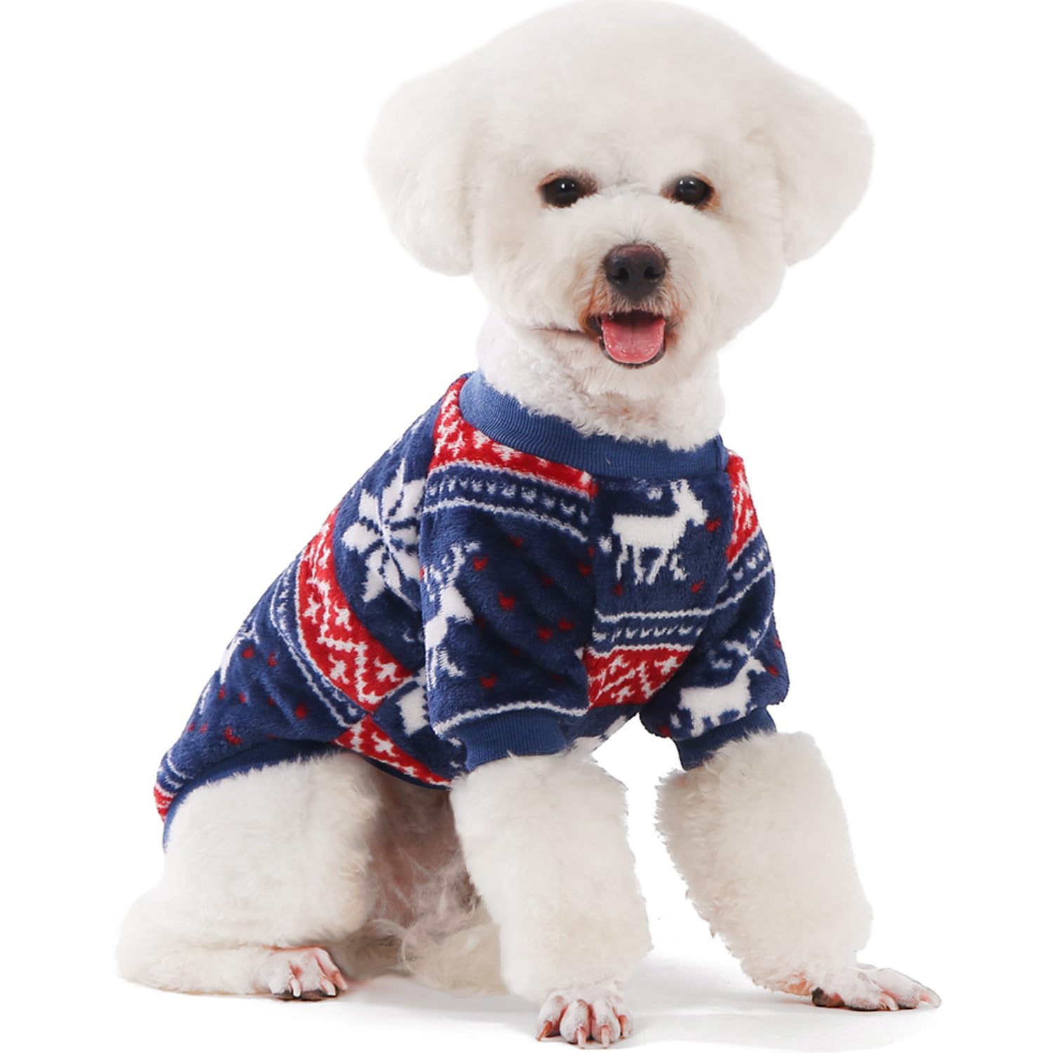 Fabricastle Christmas Dog Sweater, 2-Pack Dog Clothes Xxs Xs, Ultra Soft And Warm Pet Jackets For Small Dogs & Cats, Winter Pet