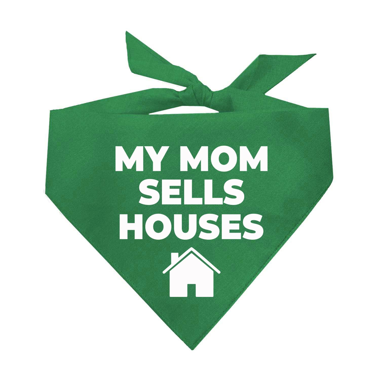 My Mom Sells Houses Real Estate, Realtor Dog Bandana (Green, Xs 18)