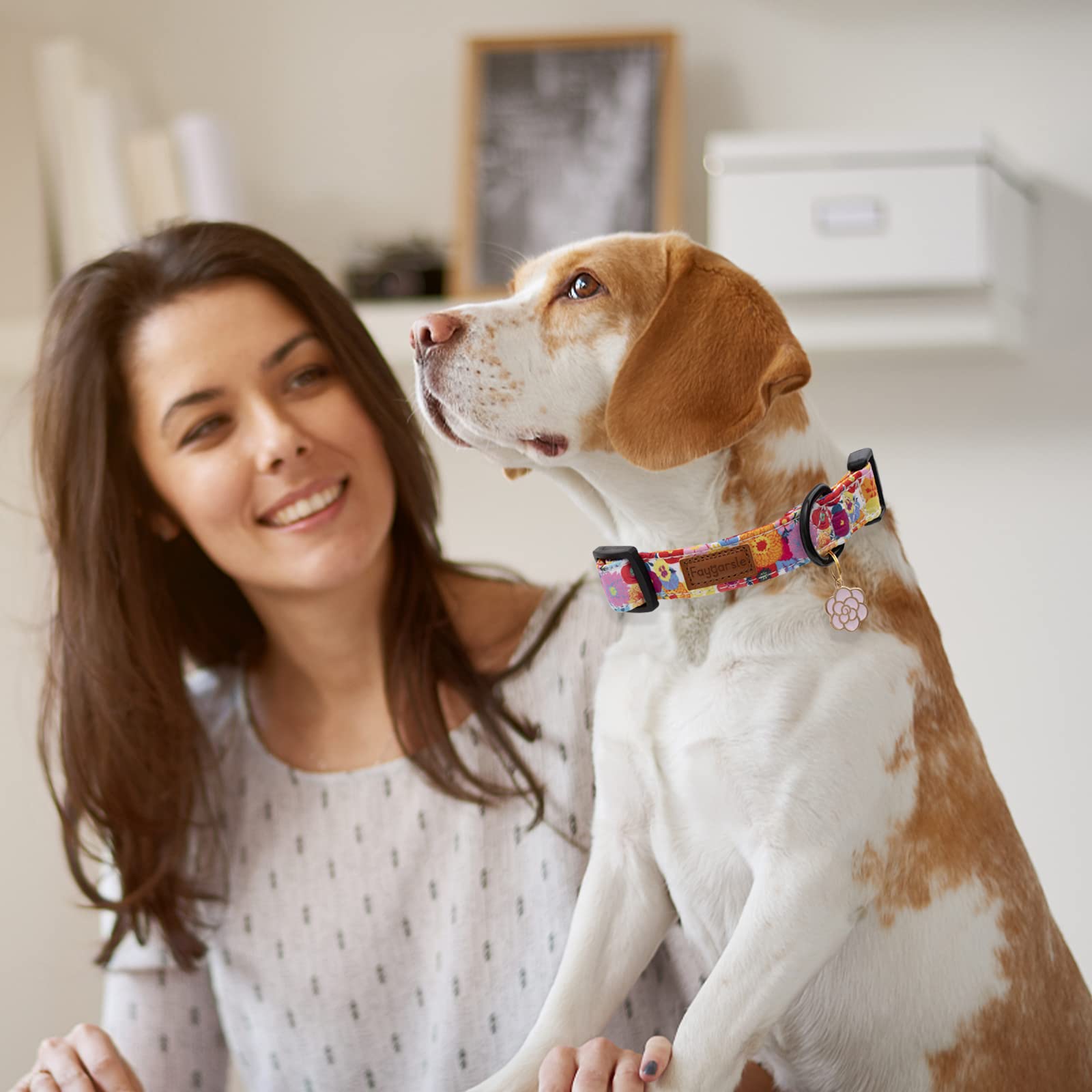 Faygarsle Floral Dog Collar For Girls And Female Dogs Soft And Fancy Pet Collar With Flower Design Ideal Pink Dog Collar For Sma