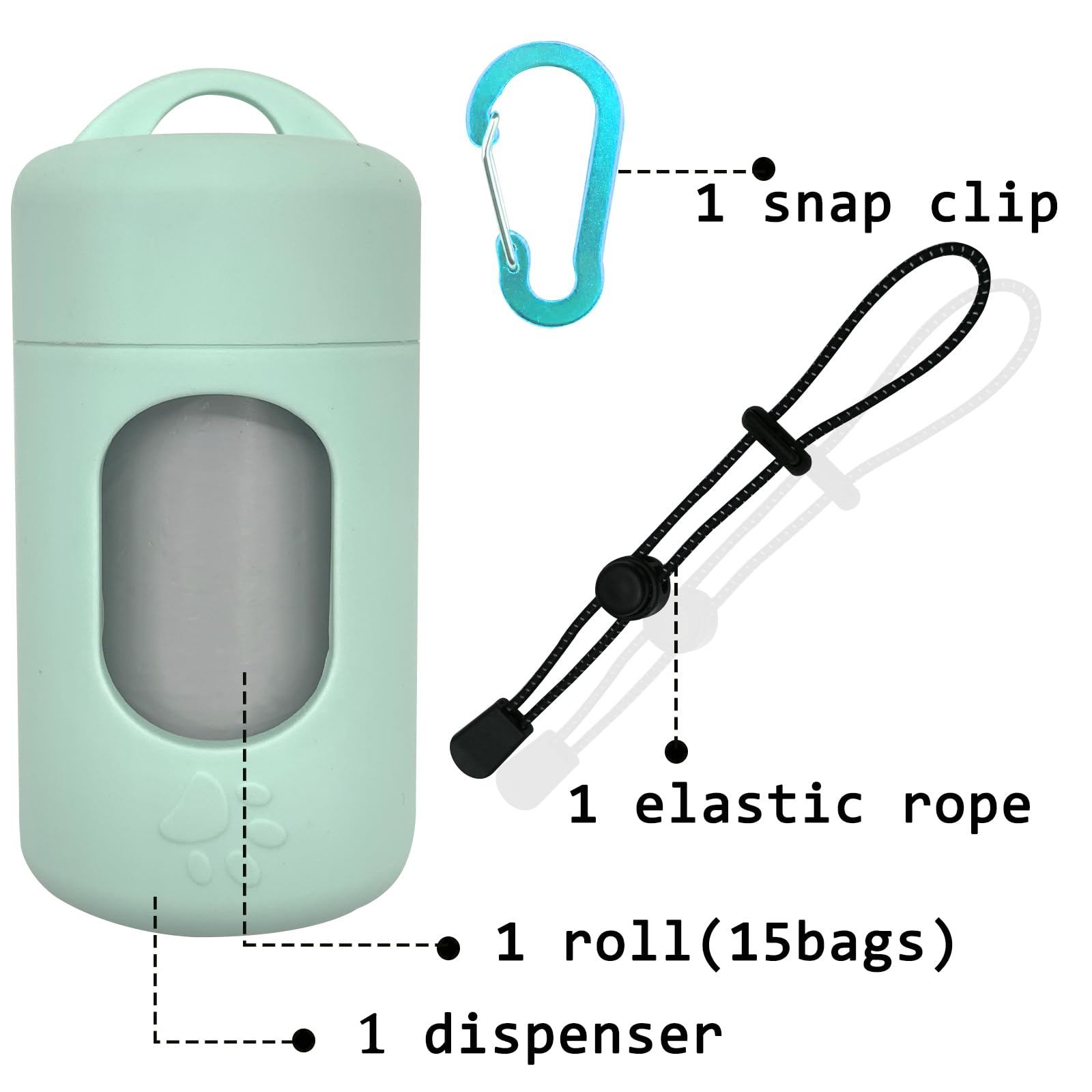 Dog Poop Bag Dispenser For Leash With Snap Clip, Skin-Friendly Texture Waste Bag Holder For Dog Walks And Cats, Pets Litter Bag