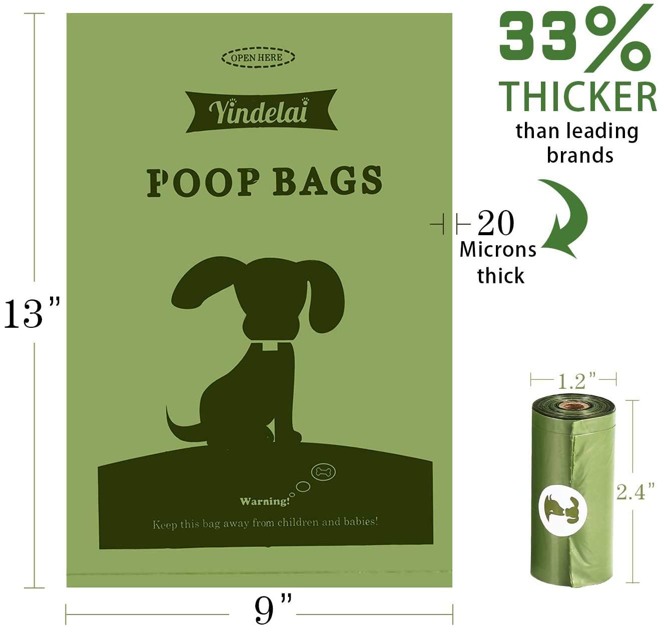 Dog Poop Bag Biodegradable Scented: Leak Proof Dog Waste Bags With 1 Dispenser, Eco-Friendly Poop Bags 26 Rolls Refills -390 Cou