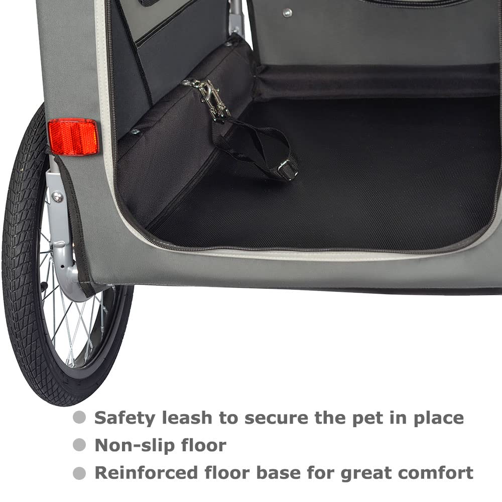 Doggyhut Original Large Pet Bike Trailer & Stroller 2-In-1,For Dogs Up To 78 Lbs,Parking Brakes,Easy Folding Cart Frame, Quick R