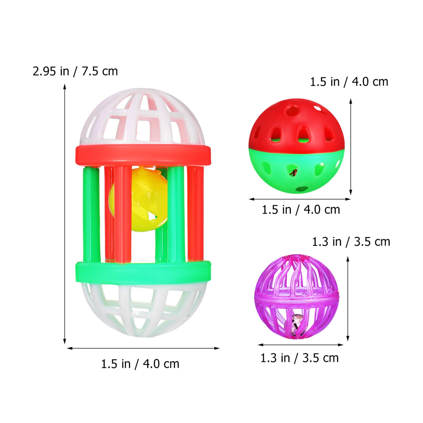 Popetpop Bird Ball Toy - 12Pcs Plastic Pet Toy For Parakeet, Parrot, Finch Foraging & Preening - Colorful Training Bell Balls