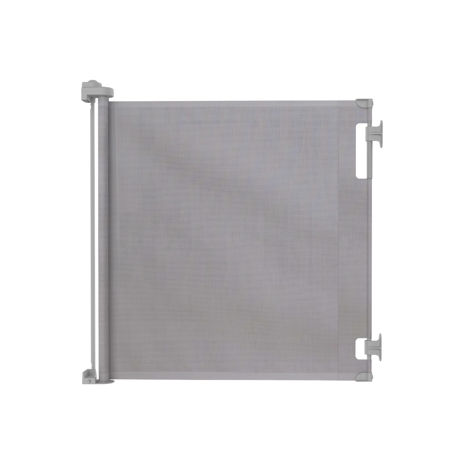 Retractable Baby Gate Perma Child Safety 33' Tall X 55” Wide, Mesh, For Stairs, Doorways, Dogs, Pets, Indoor, Outdoor, One-Handed Operation, Locking, Easy Install, Hardware Mount, Gray