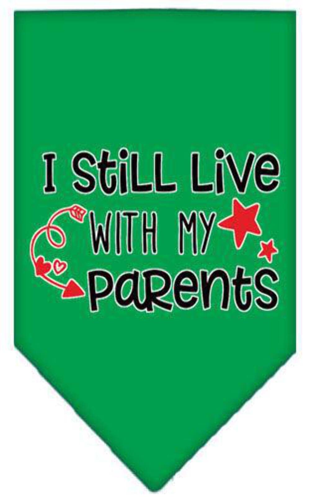 Pet and Dog Bandana Screen Printed, "I Still Live With My Parents" Cocoa Large