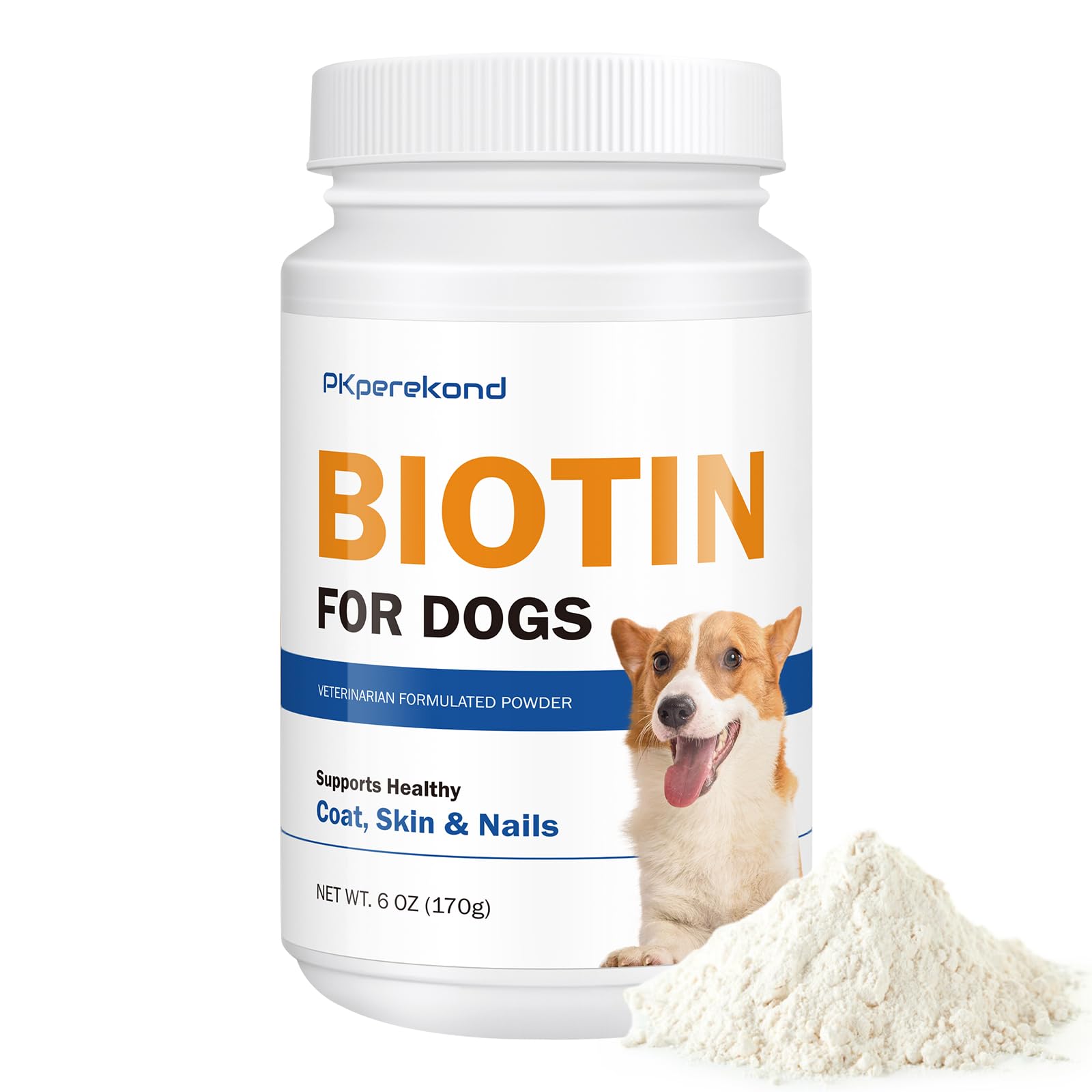 Biotin for Dogs, Supports Shiny Coat and Healthy Skin, Strengthens Dog Nails, Biotin Powder Supplement for Dog Shedding, Dry Ski