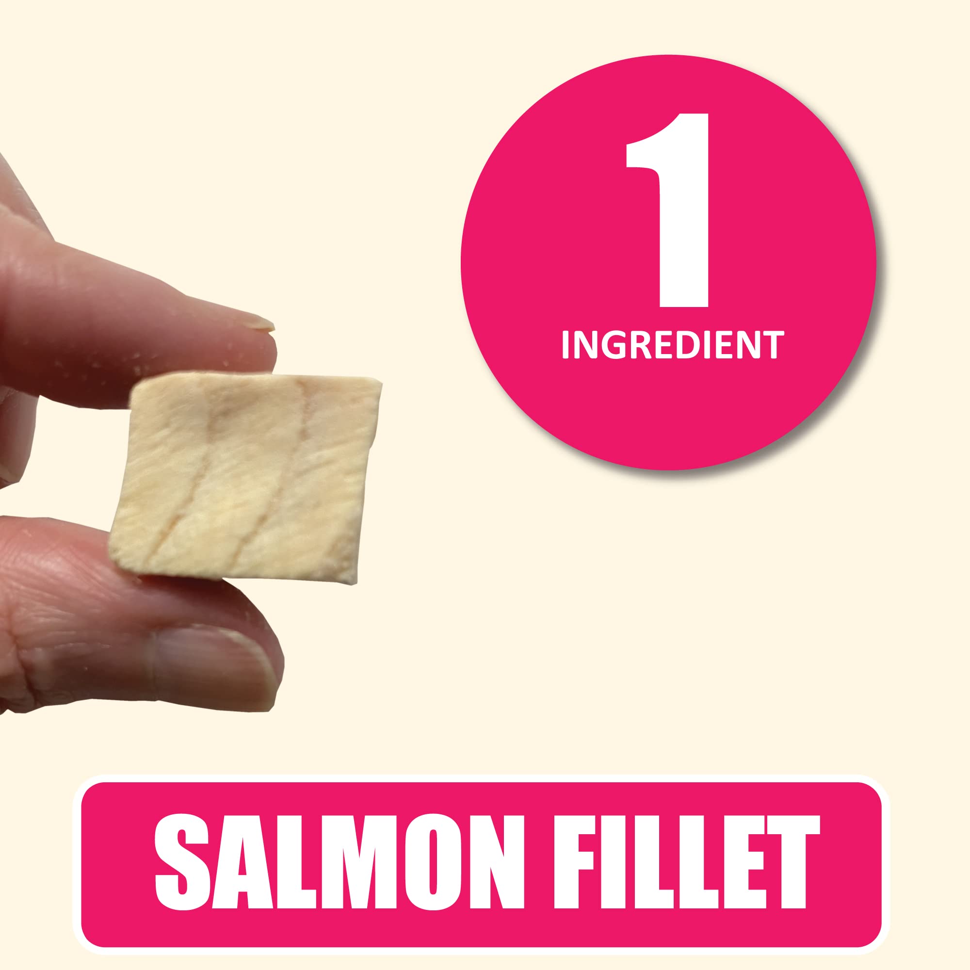 Whole Life Cat Just One Salmon Freeze Dried Cat Treats - Human Grade High Protein Food, Healthy Training Snacks, Freeze Dried Sa