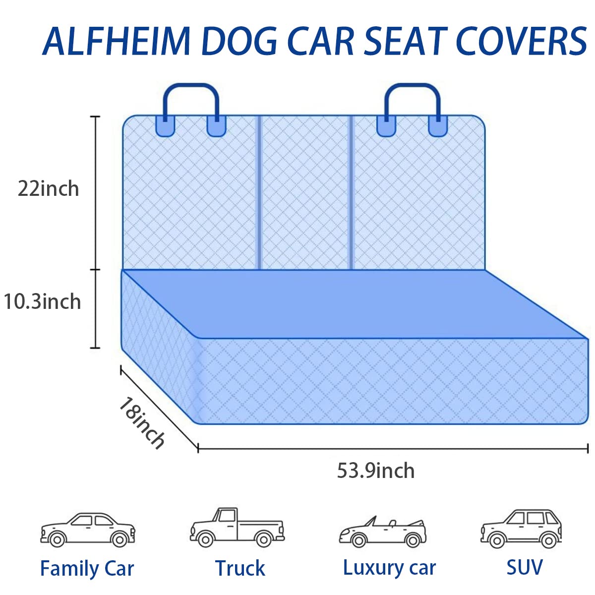 Besulen Dog Car Seat Cover For Back Seat, Waterproof Dog Bench Seat Pad Compatible For Armrest & Seat Belt, Universal Nonslip Du