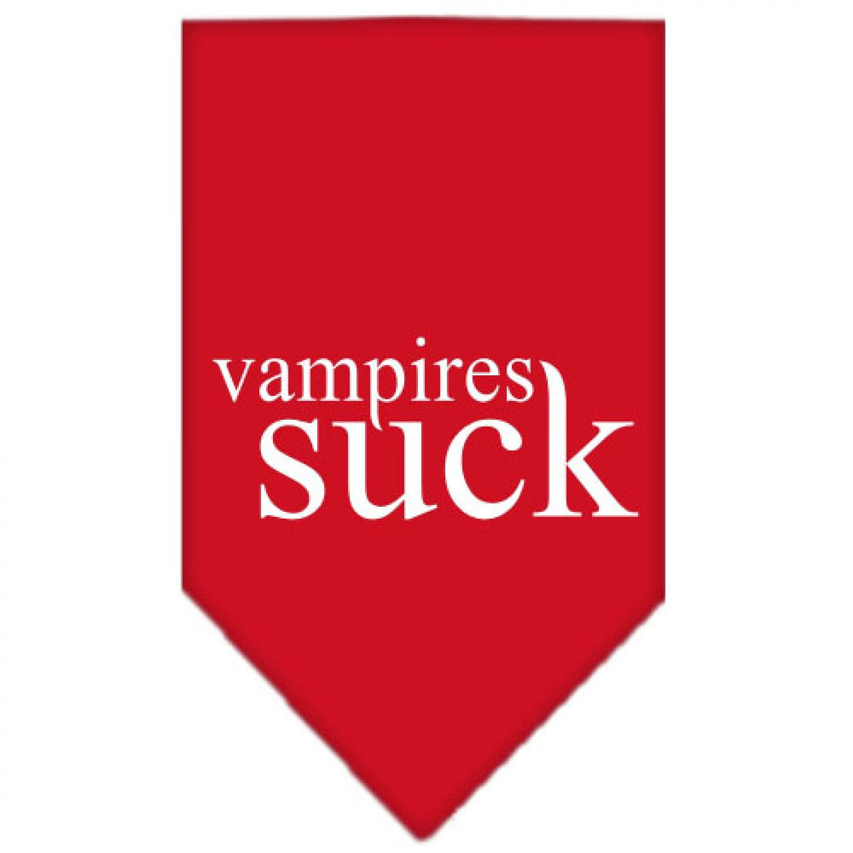 Halloween Pet and Dog Bandana Screen Printed, &quot;Vampires Suck&quot; Red Large