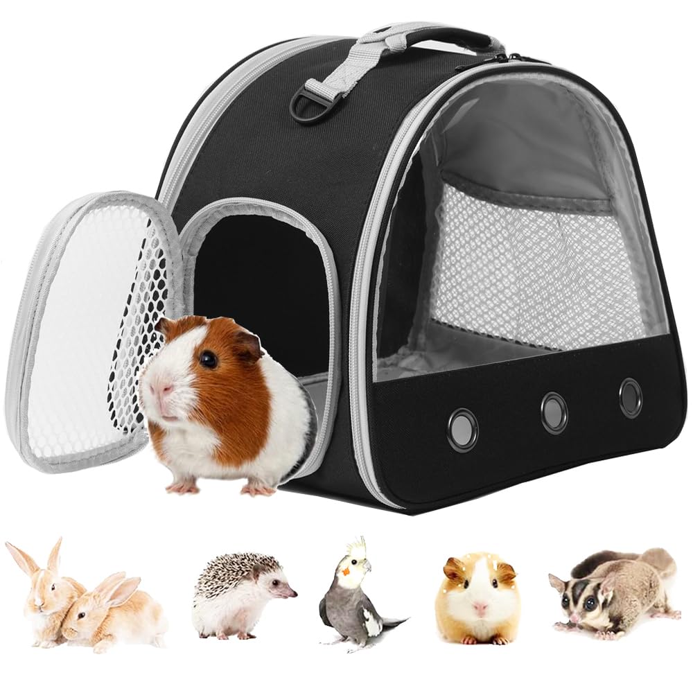 Guinea Pig Carrier, Portable Small Animal Carrier With Clear Front Window For Guinea Pig, Bunny Rat Bird Bearded Dragon Squirrel