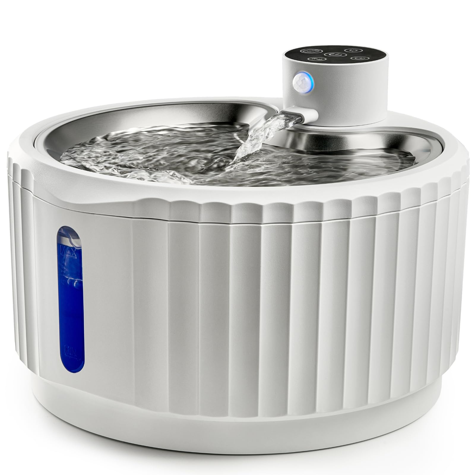 Leafur Cat Water Fountain, Battery Operated - Motion Sensor Pet Fountain 2.8L/95Oz, Automatic Water Dispenser With Quiet Pump & 