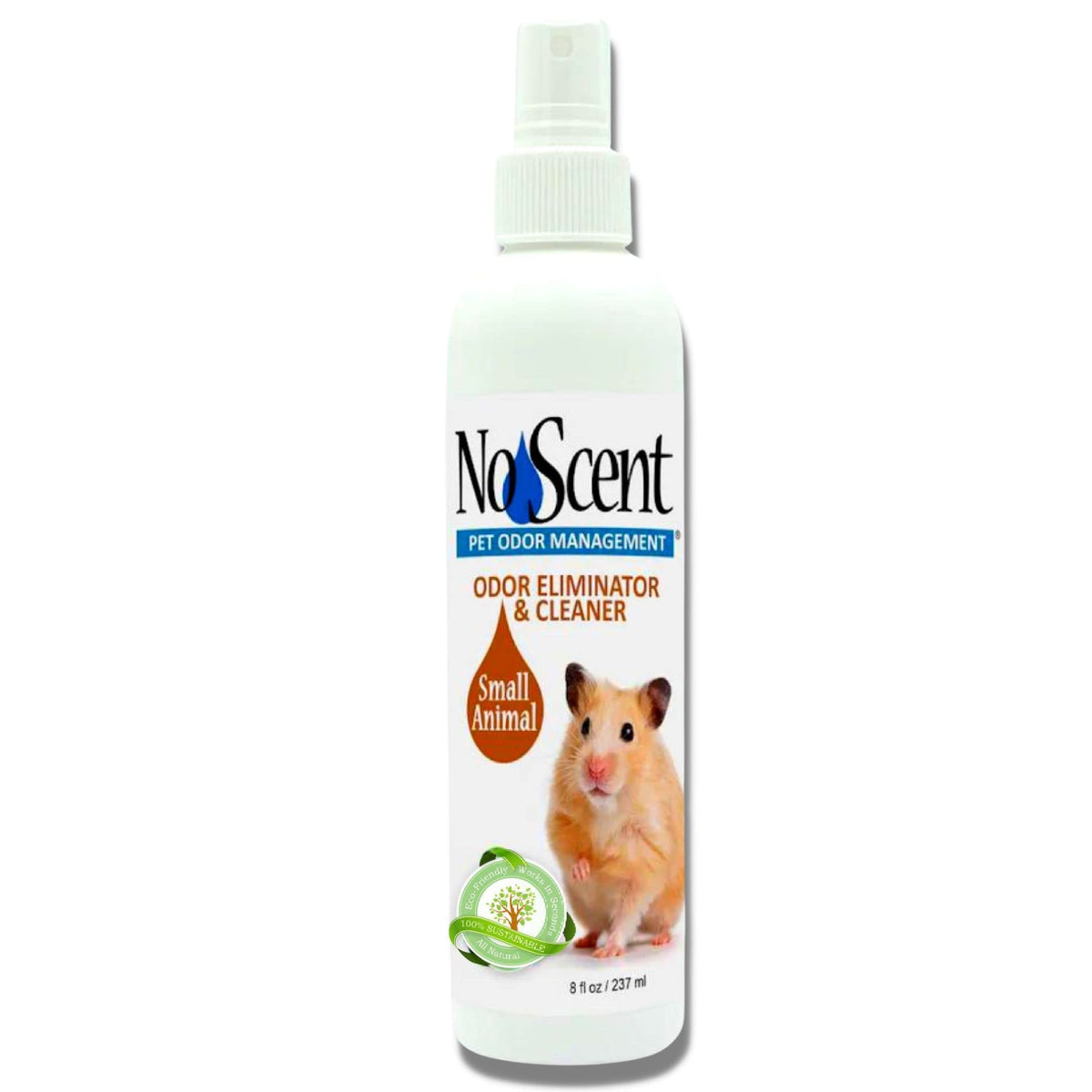No Scent Small Animal Guinea Pig Cage Cleaner | Hamster & Rabbit Habitat Pet Odor Spray (8 Fl Oz / 237 Ml)