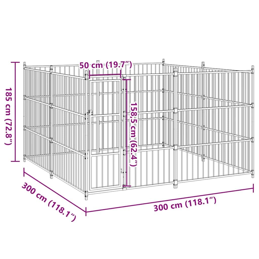 vidaXL Outdoor Dog Kennel 118.1x118.1x72.8