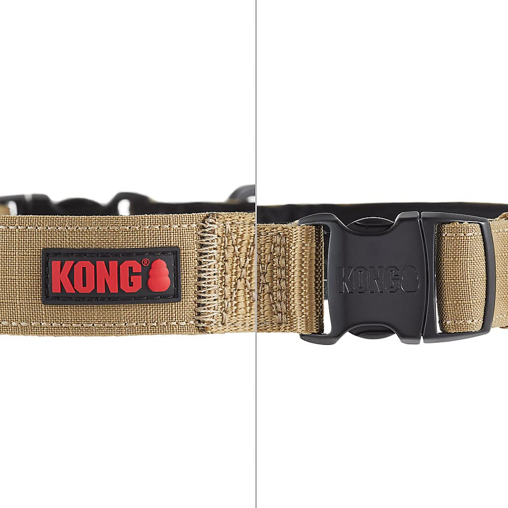 Kong Ultra Durable Padded Comfort Handle Dog Collar (Xl, Tan)