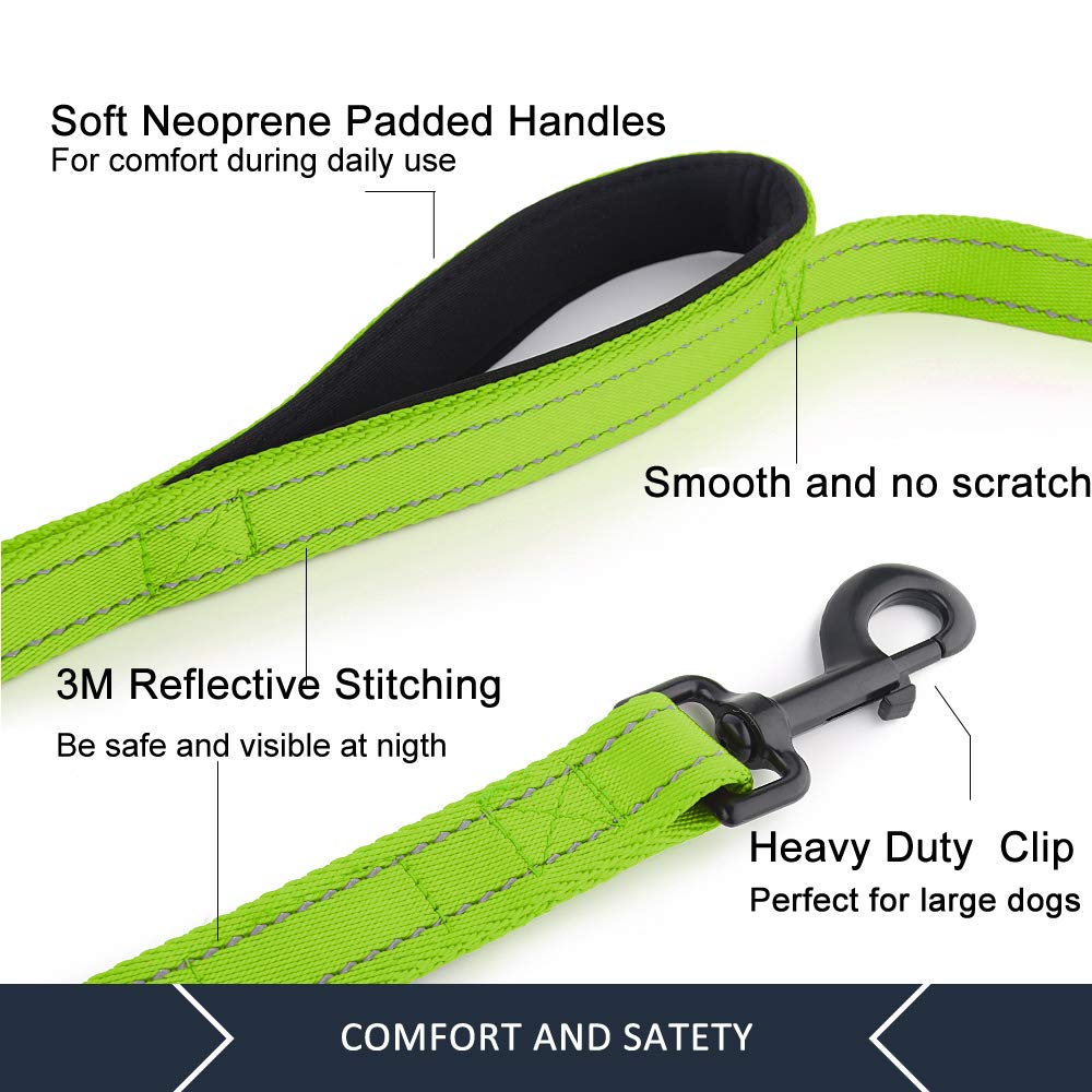 Plutus Pet Double Handle Dog Leash 5Ft, Heavy Duty, Reflective Dual Handle Dog Leash For Safety Training, For Medium Large Dogs,