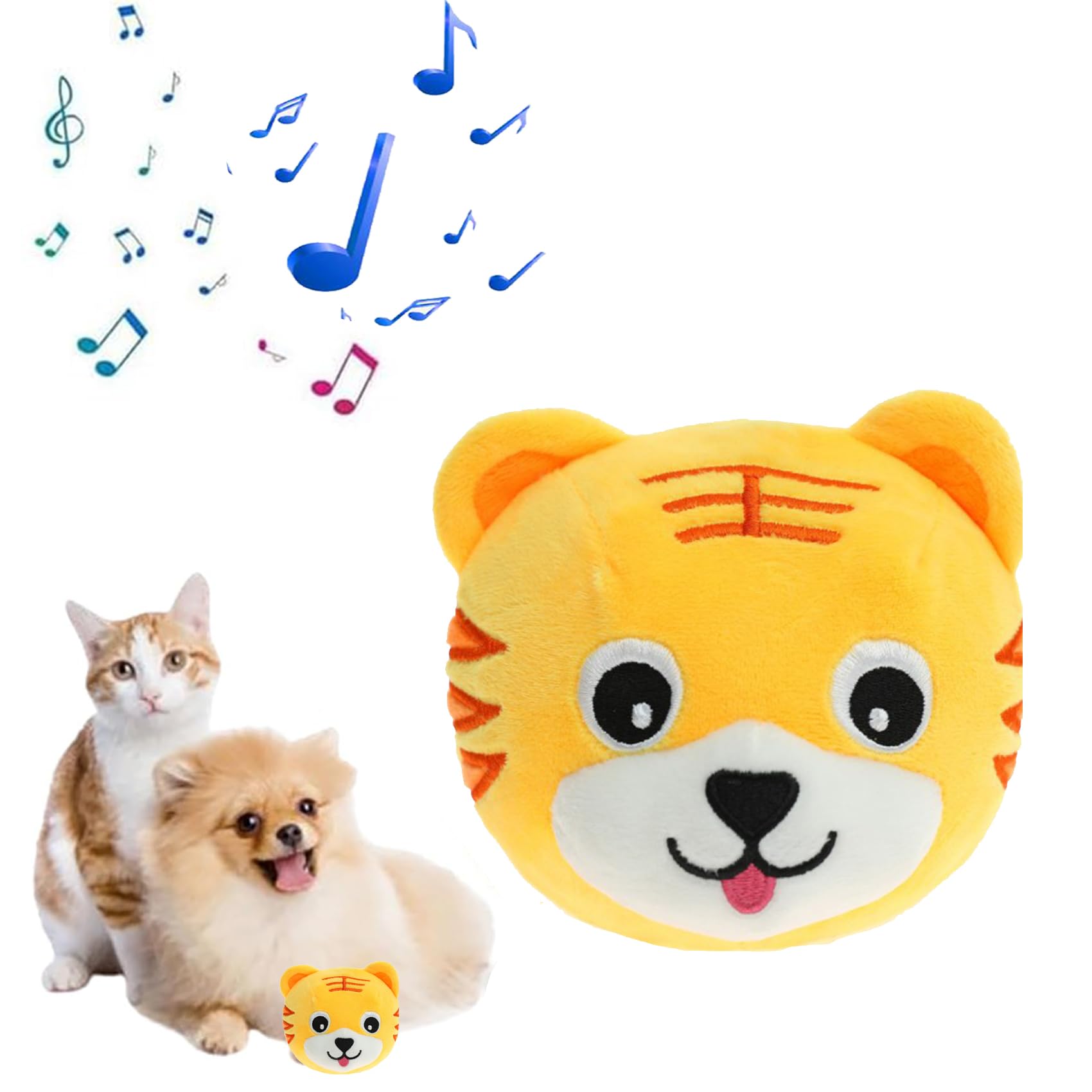 2024 New Active Moving Pet Plush Toy - Interactive Electronic Dog Bouncing Balls Toy (Tiger)