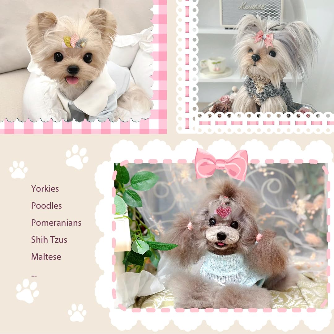 Dog Hair Clips Small Dog Hair Bows Cute Pet Grooming Accessories Alligator Clips Stay In Hair Barrettes Flower Crown Hairpin Top