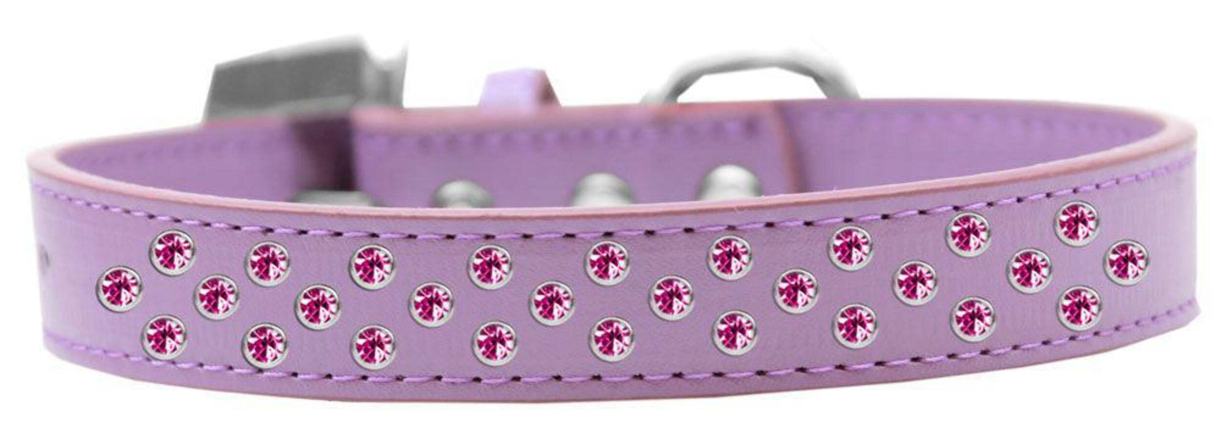 Dog, Puppy & Pet Fashion Collar, Bright Pink Crystal Rimsets Sprinkles Lavender 18